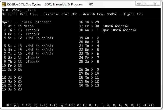 Jewish calendar