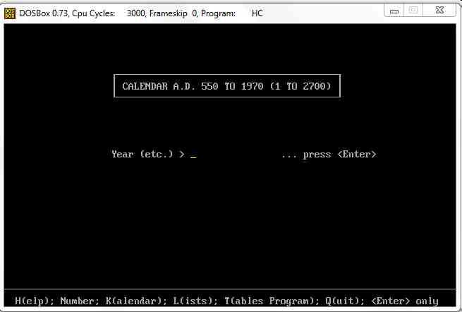 HC main screen