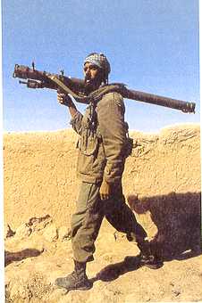 An Afghan soldier carrying an SA-7